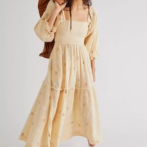 Free People Dahlia Embroidered Maxi Dress